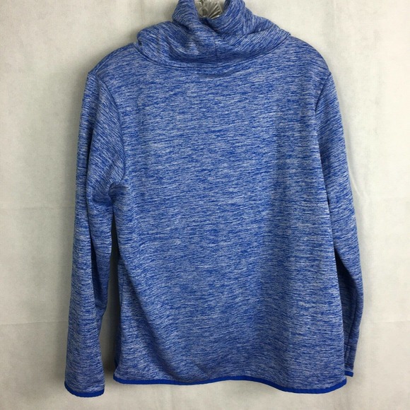 Under Armour Coldgear Sweatshirt Womens Sz L Blue White Pullover Turtleneck - Picture 2 of 5
